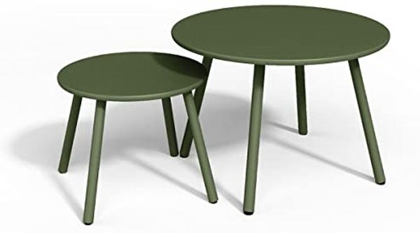 Vente-unique - MIRMANDE Gartensitzgruppe Metall Grün - B 60 cm x H 34 cm x L 60 cm