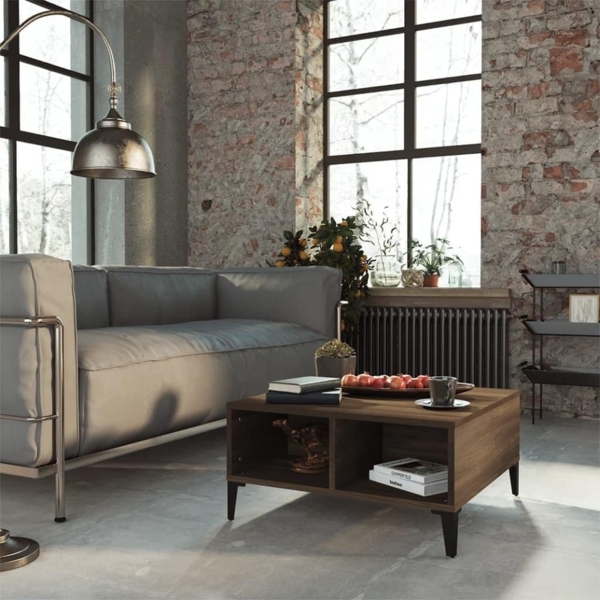 Couchtisch Braun Eichen-Optik 60 x 60 x 30 cm Spanplatte [813169] Bild 2