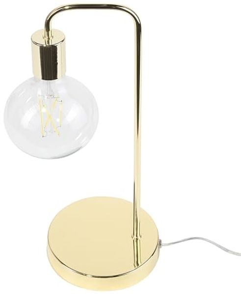 Tischlampe Savena Gold Metall 48 cm Glühbirnen-Optik langes Kabel mit Schalter Bogenlampe Modernes Design Bild 5