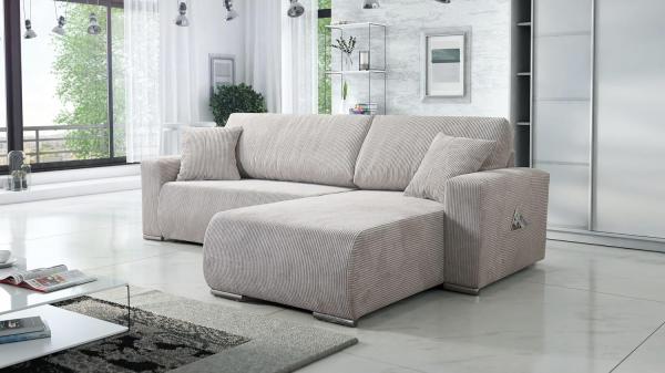 Sofa Couch Ecksofa Eckcouch Wohnlandschaft Schlaffunktion Lincoln Cord Bezug