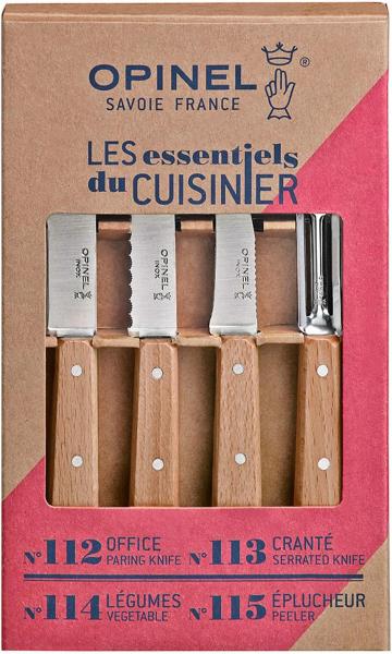 Opinel Küchenmesser-Set 4-teilig Holzgriff