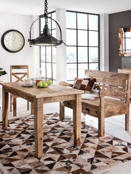 RUSTIC Tisch Lackiertes Mangoholz Natur Bild 2