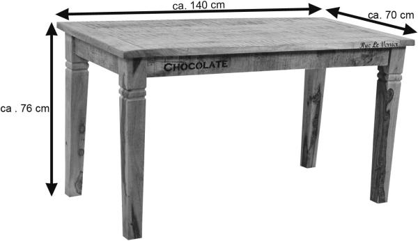 RUSTIC Tisch Lackiertes Mangoholz Natur Bild 6