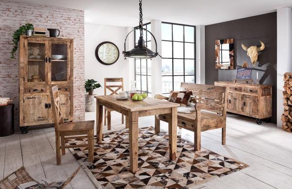 RUSTIC Tisch Lackiertes Mangoholz Natur Bild 3