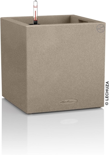 Lechuza® Pflanzkübel Canto Stone Low 40 - sandbeige, mit Wasserspeicher