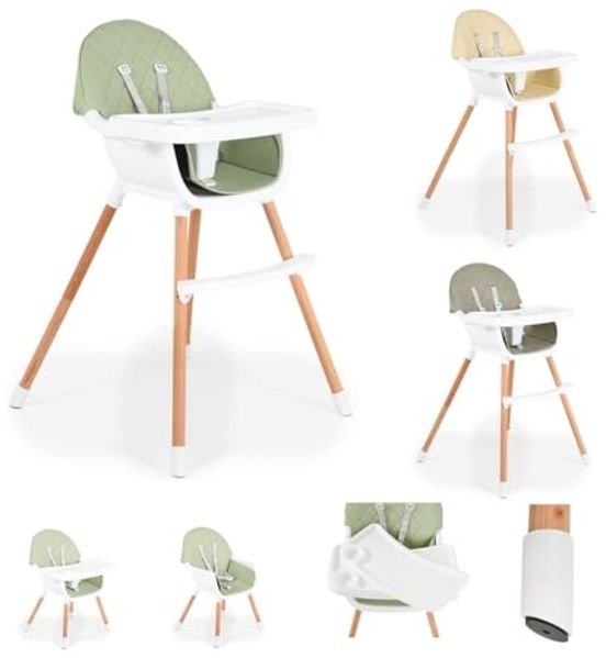 Cangaroo Kinderhochstuhl Gelato 2 in 1 Gurt, Kinderstuhl, Tisch verstellbar grün