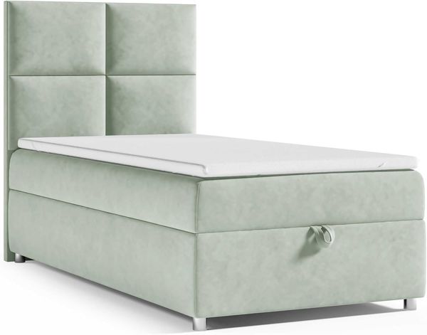 Best for Home Boxspringbett K2 SINGLE mit Bettkasten (Mintgrun 100x200)