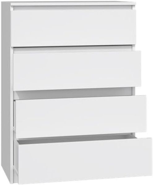 Home Collective Kommode weiß Schubladen, Schlafzimmer Flur kleiner Nachttisch, Schrank, Sideboard, Highboard, Breite 70 cm Höhe 97cm mit vier Schubladen Bild 6
