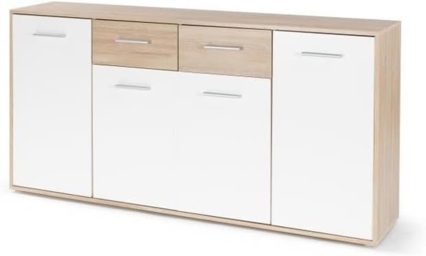 99rooms Taruza Kommode Weiß Sonoma Eiche Optik