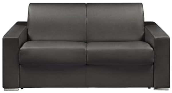 Vente-unique - CALITO Sofa Kunstleder Schwarz - B 223 cm94 cm x H 87 cm x L 174 cm