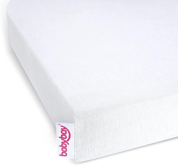 Babybay Jersey Spannbetttuch Deluxe Cotton mit Membran Weiß