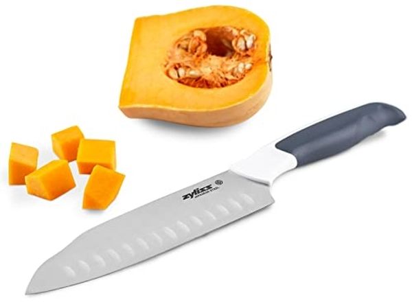Zyliss E920212 Comfort Santoku Messer, Japanischer Edelstahl, Dunkelgrauer/weißer Griff, Küchenmesser, Spülmaschinenfest, 5 Jahre Garantie