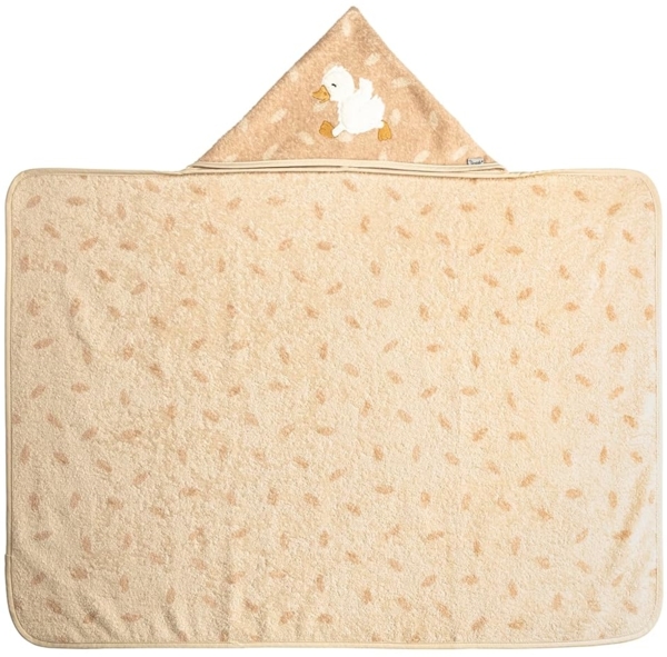 Sterntaler Kapuzen Badetuch aus Jaquard Frottee 100x70 cm mit Applikation Ente Edda Lou,
