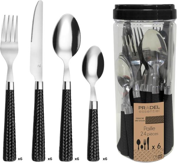 Besteck-Set 'Amefa Paille' 24 Stücke, Metall zweifarbig, (25 cm)