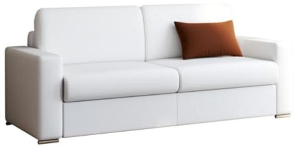 Vente-unique - CALITO Sofa Kunstleder Weiß - B 223 cm94 cm x H 99 cm x L 216 cm