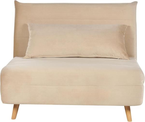 Schlafsofa SETTEN Sandbeige Samtstoff