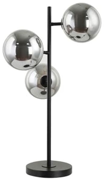 HOME DELUXE Tischlampe aus Glas VIOLA - Rauchgrau