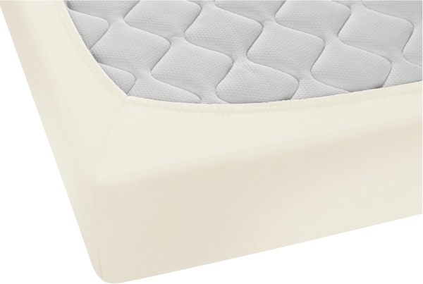 biberna Feinjersey-Spannbetttuch, 100 % Baumwolle, perlmutt, 1x 180x200 cm - 200x200 cm Bild 3