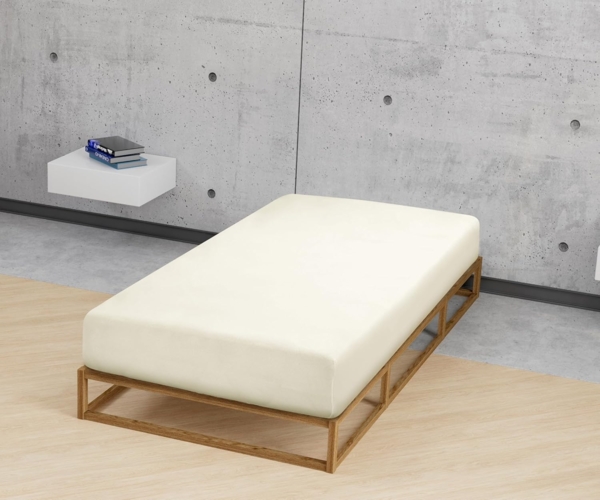 biberna Feinjersey-Spannbetttuch, 100 % Baumwolle, perlmutt, 1x 180x200 cm - 200x200 cm Bild 4