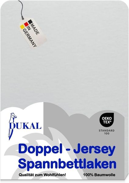 DUKAL Spannbettlaken Familienbett 270x200 300x200 cm, aus hochwertigem Doppel-Jersey, Doppel-Jersey, Gummizug: rundum, (1 Stück), 270x200 cm, mit Spannumrandung, 100% Baumwolle, Made in Germany