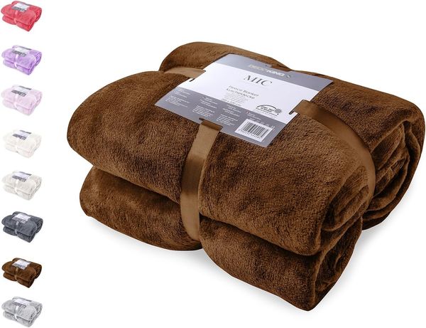 DecoKing Kuscheldecke 150x200 cm braun Decke Microfaser Tagesdecke Fleece weich sanft kuschelig Schoko Brown Chocolate Mic