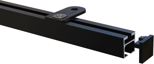Gardineum Innenlaufschiene eckige Innenlaufstange/ Gardinenstange 20x20 mm mit Deckenträger
