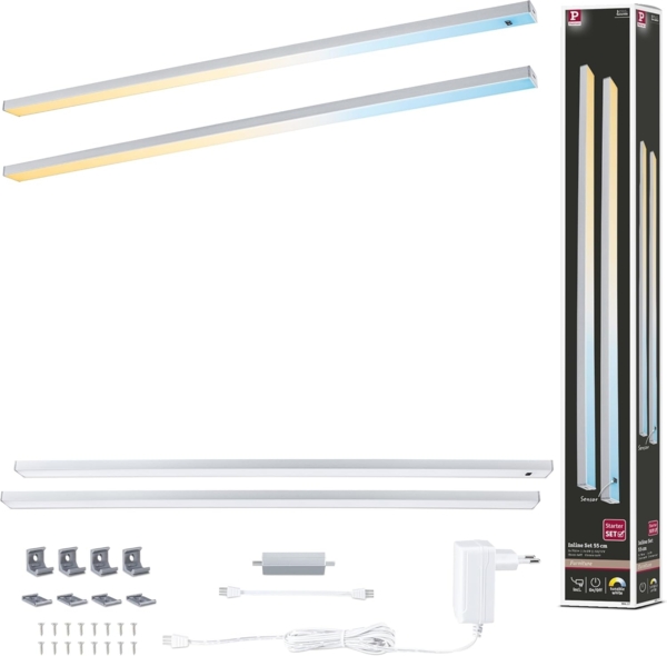 Paulmann LED Lichtleiste Inline chrom matt 55 cm TW 2er Set