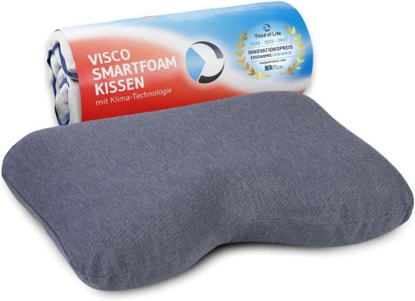 Kopfkissen GIANFAR Seitenschläferkissen, Third of Life, Visco-Schaum Kissen mit Nackenbogen, Thermoregulierend, Ergonomisch