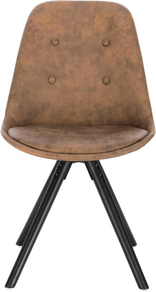 2er-Set Esszimmerstühle aus Stoffbezug Antiklederoptik Angelina dunkelbraun Bild 4