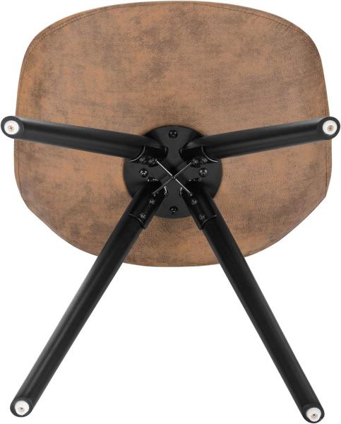 2er-Set Esszimmerstühle aus Stoffbezug Antiklederoptik Angelina dunkelbraun Bild 8