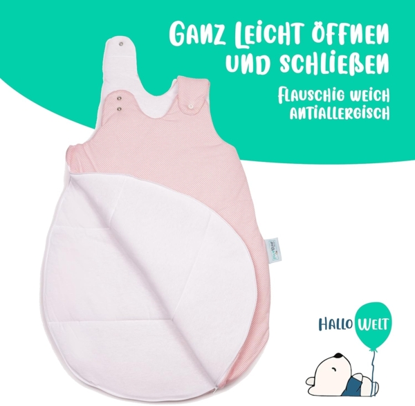 Babyschlafsack HONEY | mitwachsend & atmungsaktiv : 50/56 Spots Flamingo Bild 2