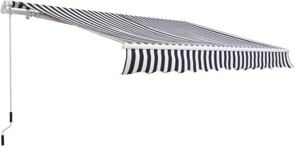 Outsunny Markise Gelenkarmmarkise mit Handkurbel (Sonnenschutz, 1-St, Markise) für Garten, Balkon, Grau