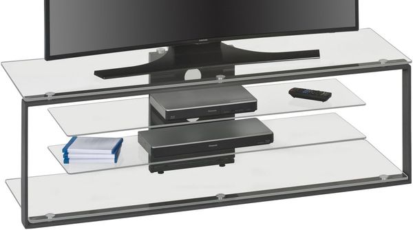 TV-Rack 1613 MAJA anthrazit Klarglas mit Kabelführung
