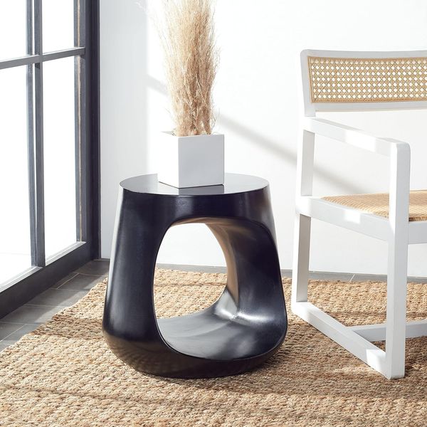 Safavieh Modern Keramik Outdoor-Akzenttisch, Schwarz
