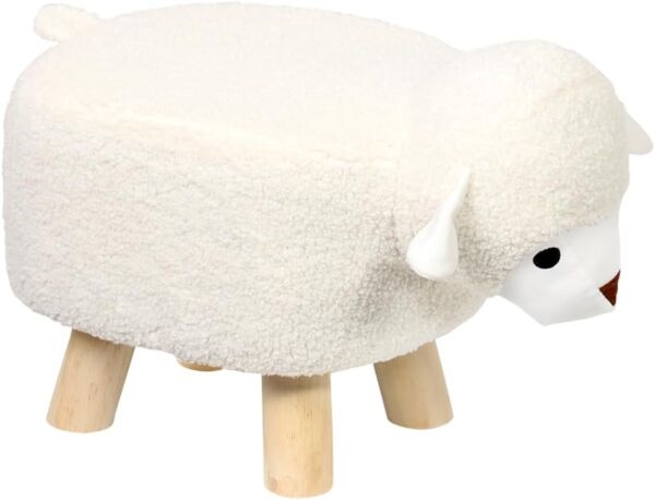 Kesper - Sitzhocker Schaf-Design - ca. 47 ×25 ×25 cm - FSC®-Kiefernholz - Polyester - bis 50 kg – montiert - 17450