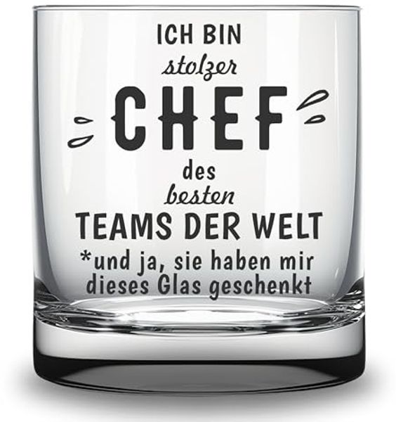 Lasernauten Whiskyglas Whiskyglas mit Gravur Geschenk für den Chef Boss witzig Trinkglas, mit Gravur