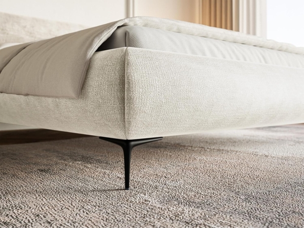 Selsey Bett Polsterbett Doppelbett 140x200 cm Mit Zweikammer Bettkasten Gasdruckfeder Metallrahmen Schwarze Beine Schlafbett Chenille Graubeige Roule Bild 5