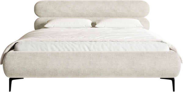 Selsey Bett Polsterbett Doppelbett 140x200 cm Mit Zweikammer Bettkasten Gasdruckfeder Metallrahmen Schwarze Beine Schlafbett Chenille Graubeige Roule Bild 7