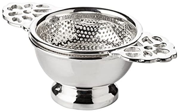 EDZARD Teekanne Assam, Teefilter für losen Tee, schwerversilbert, ø 6 cm, L 11 cm, H 4 cm