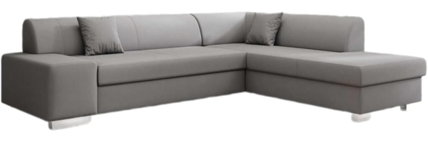 Designer Sofa Pina mit Schlaf- und Klappfunktion Stoff Grau Rechts