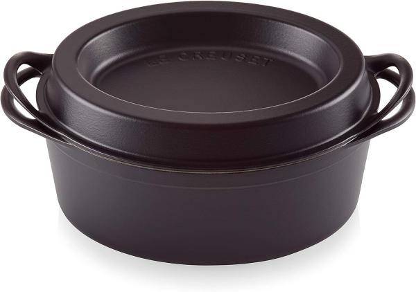 Bräter Doufeu Oval 32 cm Schwarz Gusseisen Le Creuset Bräter - BackofenGas geeignet, Spülmaschinengeeignet