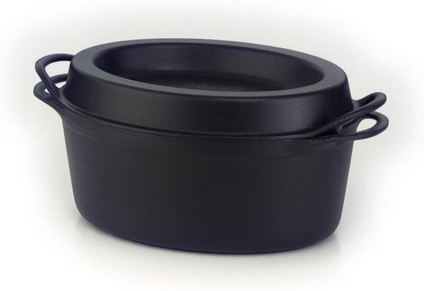 Le Creuset Signature Gusseisen schwarz Bräter Doufeu oval 32 cm