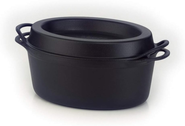 Bräter Doufeu Oval 32 cm Schwarz Gusseisen Le Creuset Bräter - BackofenGas geeignet, Spülmaschinengeeignet