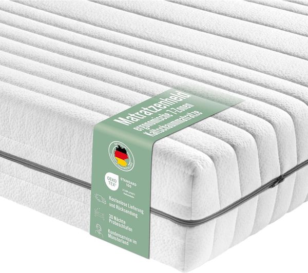 Kaltschaummatratze Wellness, ergonomische Matratze mit 7-Zonen, Matratzenheld, 18 cm hoch, Kaltschaummatratze für jede Schlafposition, 90x190 cm