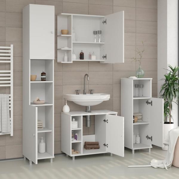 Vicco 'Fynn' Waschtischunterschrank, Holz, 60 x 54 x 32 cm, Weiß Bild 2