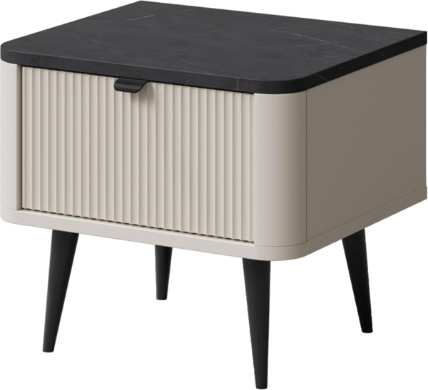 Nachttisch Rotevio RE17 (Farbe: Cashmere / Cashmere + Steingrau)