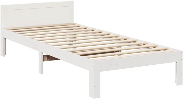 vidaXL Bett Massivholzbett ohne Matratze Weiß 80x200 cm Kiefernholz