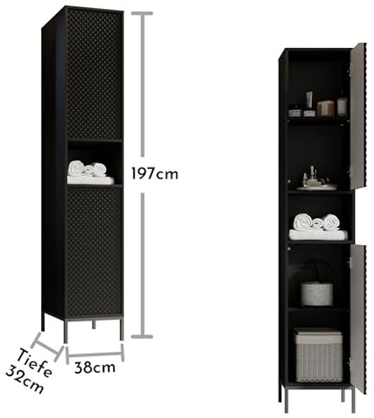 Bega BBK Spiegelschrank BIRMINGHAM - Badezimmer Spiegelschrank in Graphit Schwarz Bild 3