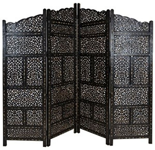 Marrakesch Orient & Mediterran Interior Paravent Orientalischer Paravent aus Holz saraswati, Handarbeit
