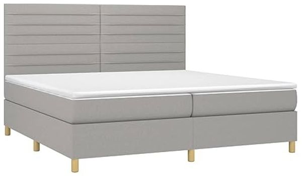 vidaXL Polsterbett mit Matratze Hellgrau 200x200 cm Stoff, Härtegrad: H2 [3142441]